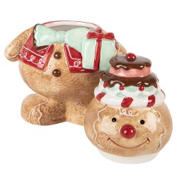 Clayre & Eef Storage Jar Gingerbread man 17x14x24 cm Brown Ceramic
