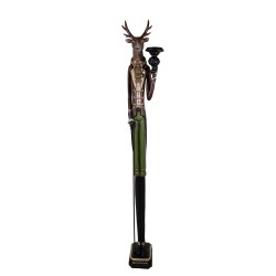 Clayre & Eef Candle holder Deer 26x19x160 cm Red Plastic