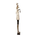 Clayre & Eef Décoration de Noël Image Cerf 27x21x160 cm Beige Plastique Horloge