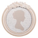 Clayre & Eef Photo Frame Ø 13 cm Beige Plastic