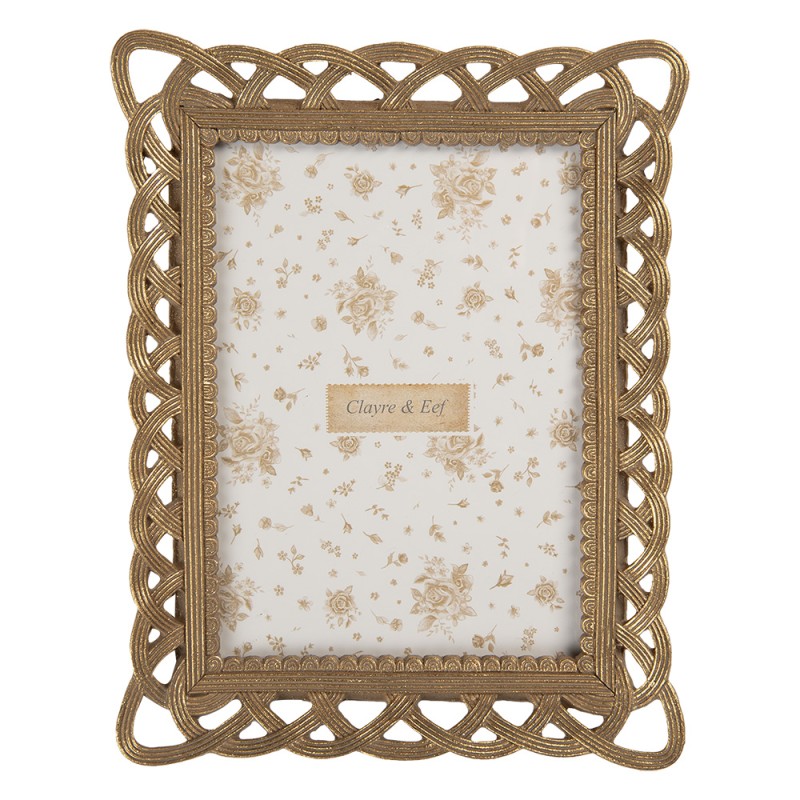 Clayre & Eef Photo Frame 13x18 cm Gold colored Plastic