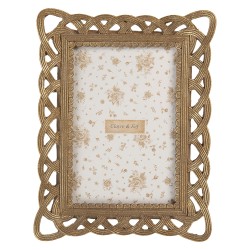 Clayre & Eef Photo Frame 10x15 cm Gold colored Plastic