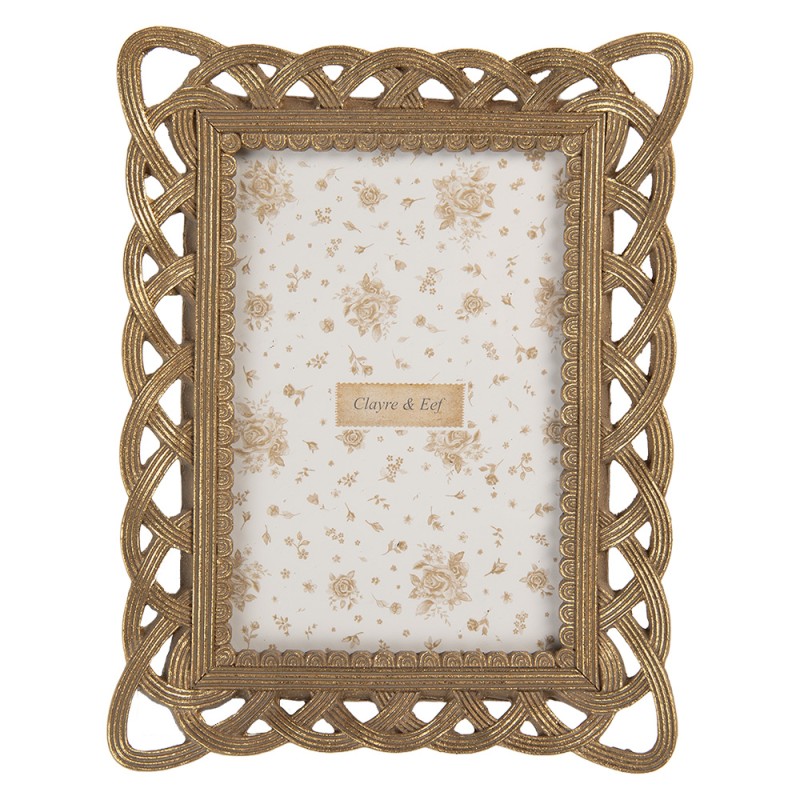 Clayre & Eef Photo Frame 10x15 cm Gold colored Plastic