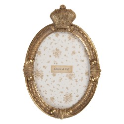 Clayre & Eef Cornice per foto 13x18 cm Color oro Plastica