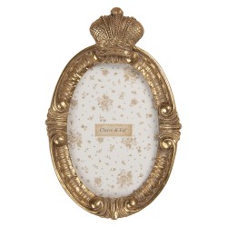 Clayre & Eef Cornice per foto 10x15 cm Color oro Plastica