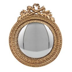 Clayre & Eef Specchio a bolle 18x3x22 cm Color oro Plastica