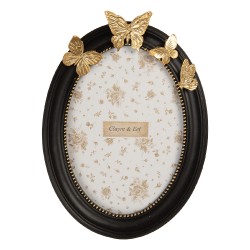 Clayre & Eef Cornice per foto 13x18 cm Nero Plastica