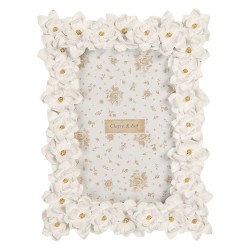 Clayre & Eef Cornice per foto 10x15 cm Bianco Plastica