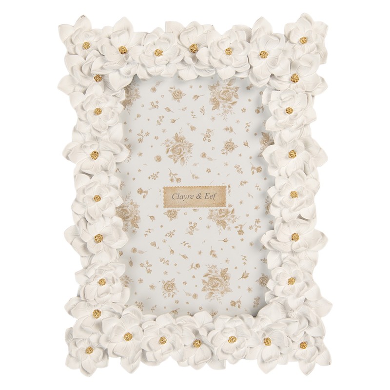 Clayre & Eef Cadre photo 10x15 cm Blanc Plastique