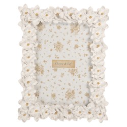 Clayre & Eef Cornice per foto 13x18 cm Bianco Plastica