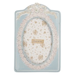 Clayre & Eef Cornice per foto 10x15 cm Blu Plastica