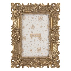 Clayre & Eef Cadre photo 10x15 cm Couleur or Plastique