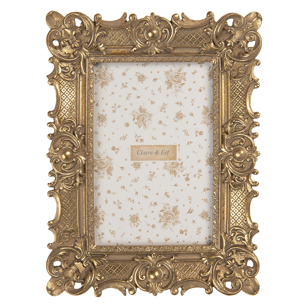 Clayre&Eef Fotolijst 10x15 cm Goudkleurig Kunststof afbeelding