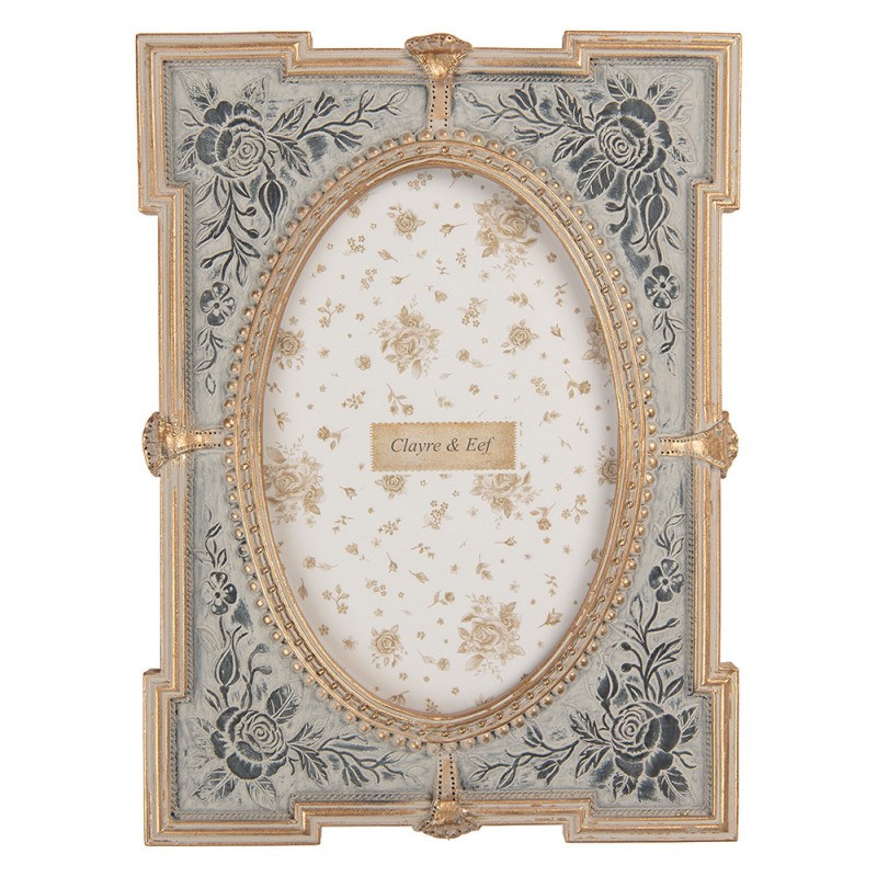 Clayre & Eef Bilderrahmen 10x15 cm Blau Kunststoff