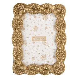Clayre & Eef Bilderrahmen 10x15 cm Goldfarbig Kunststoff