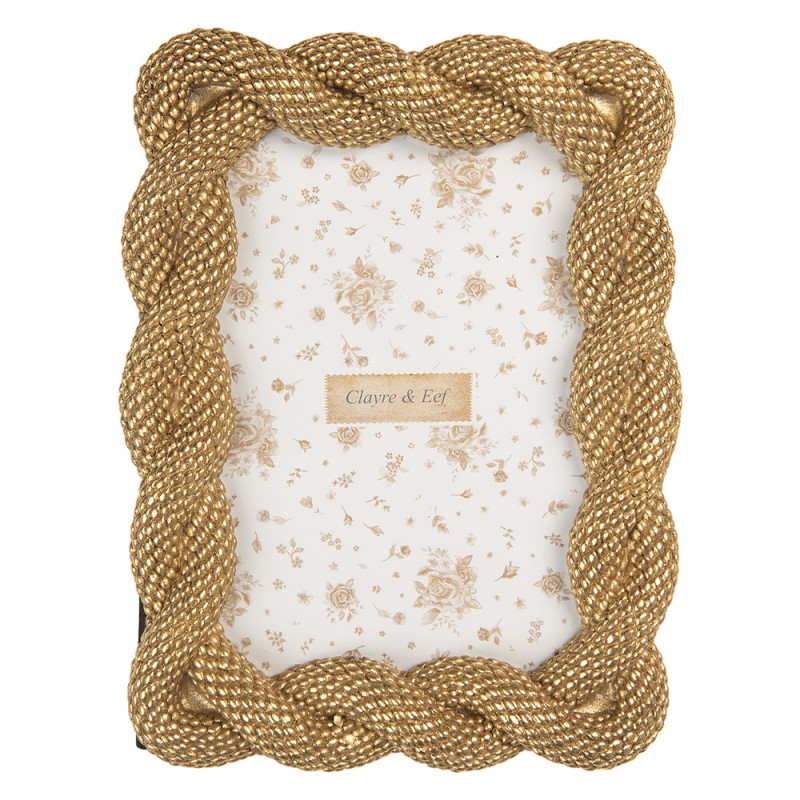 Clayre & Eef Cadre photo 10x15 cm Couleur or Plastique