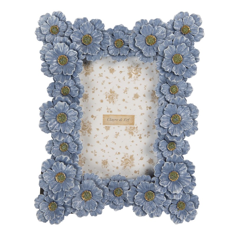 Clayre & Eef Cornice per foto 10x15 cm Blu Plastica