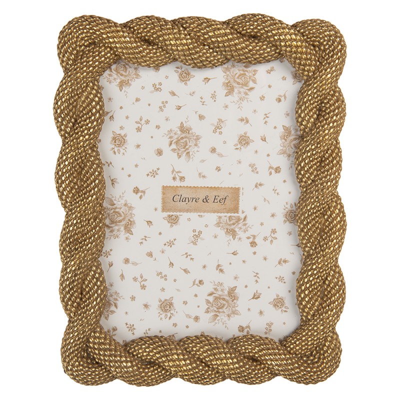 Clayre & Eef Bilderrahmen 13x18 cm Goldfarbig Kunststoff