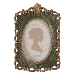 Clayre & Eef Photo Frame 10x15 cm Green Plastic