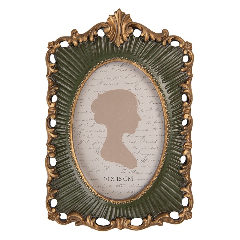 Clayre & Eef Photo Frame 10x15 cm Green Plastic