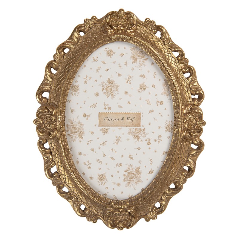 Clayre & Eef Bilderrahmen 13x18 cm Goldfarbig Kunststoff