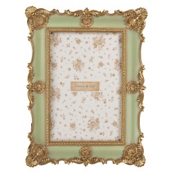 Clayre & Eef Cadre photo 10x15 cm Vert Plastique