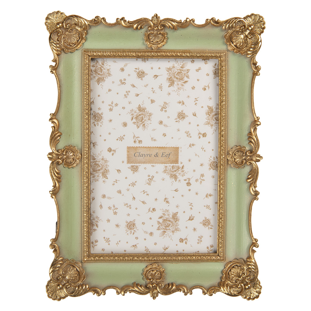Clayre&Eef Fotolijst 10x15 cm Groen Kunststof afbeelding