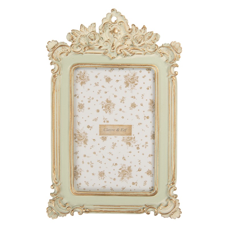 Clayre & Eef Photo Frame 10x15 cm Green Plastic