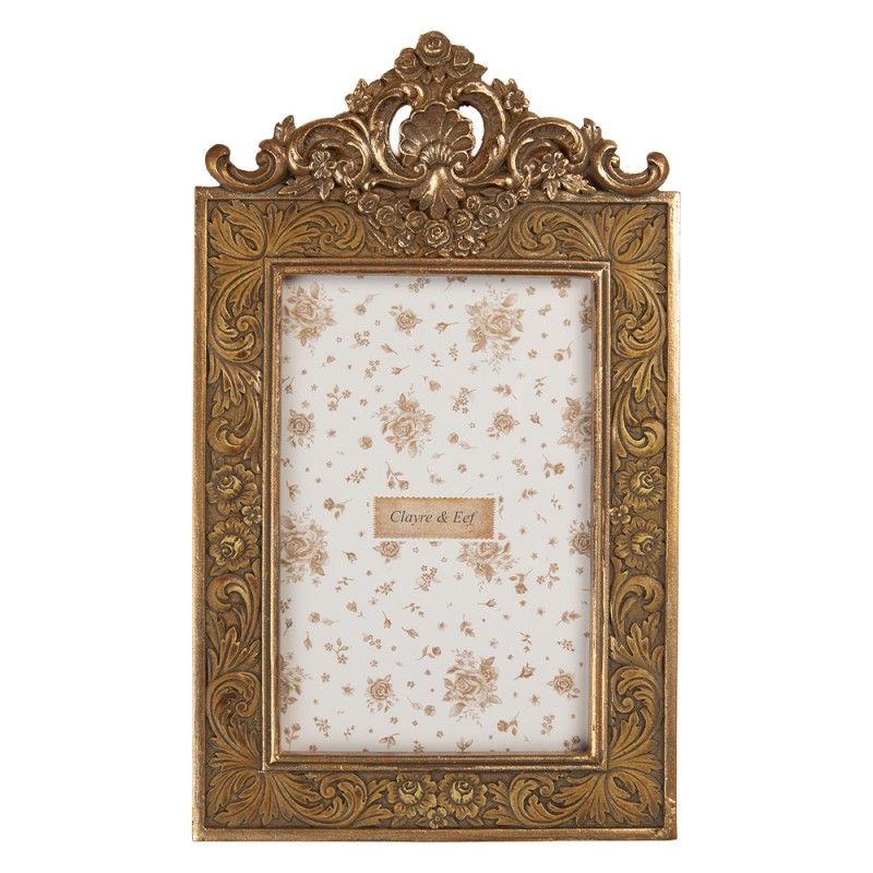 Clayre & Eef Photo Frame 10x15 cm Gold colored Plastic