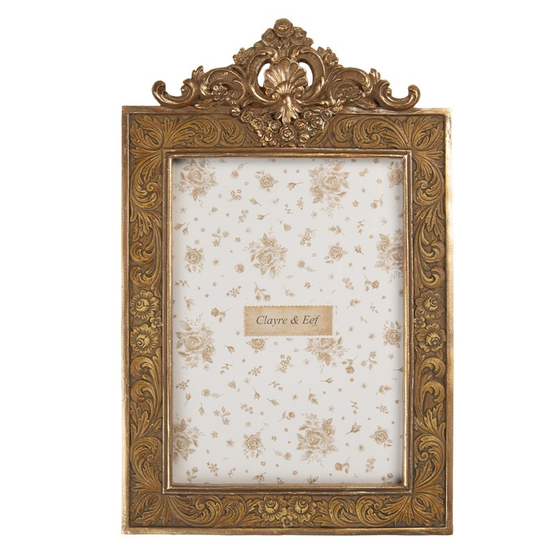 Clayre & Eef Cornice per foto 13x18 cm Color oro Plastica