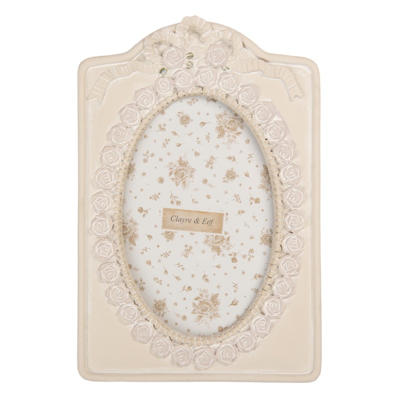 Clayre & Eef Photo Frame 10x15 cm Beige Plastic