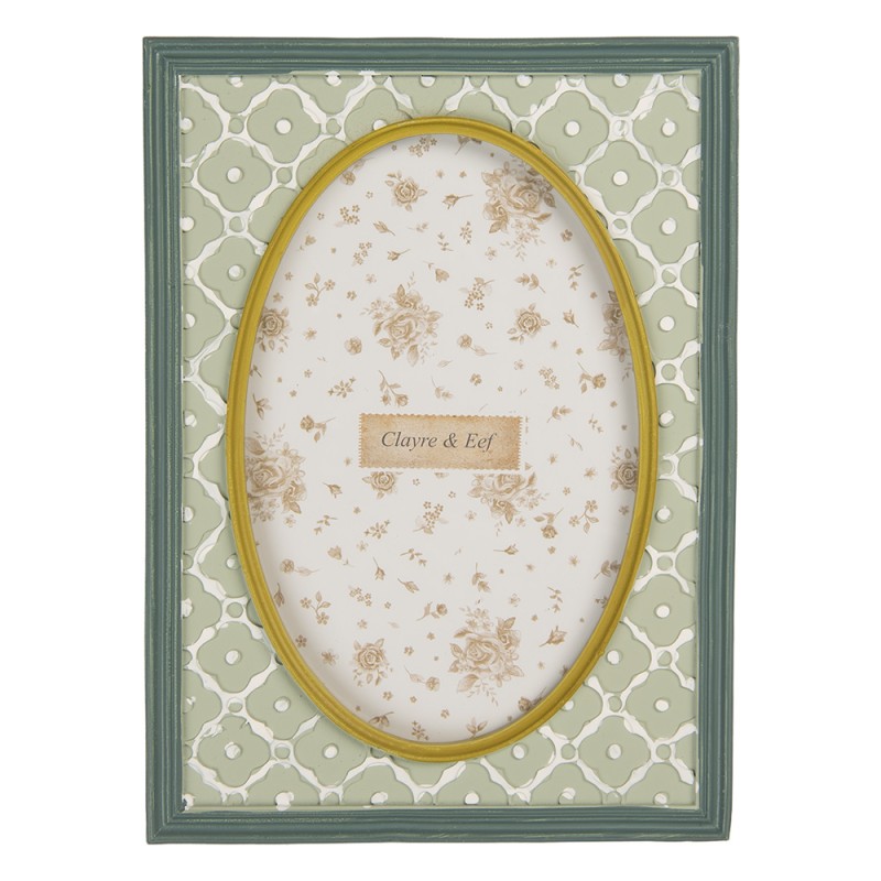 Clayre & Eef Cadre photo 10x15 cm Vert Plastique