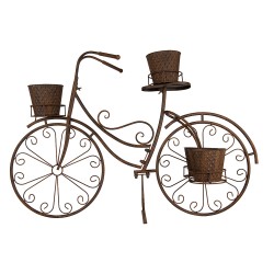 Clayre & Eef Supporto per piante Bicicletta 107x35x70 cm Marrone Metallo