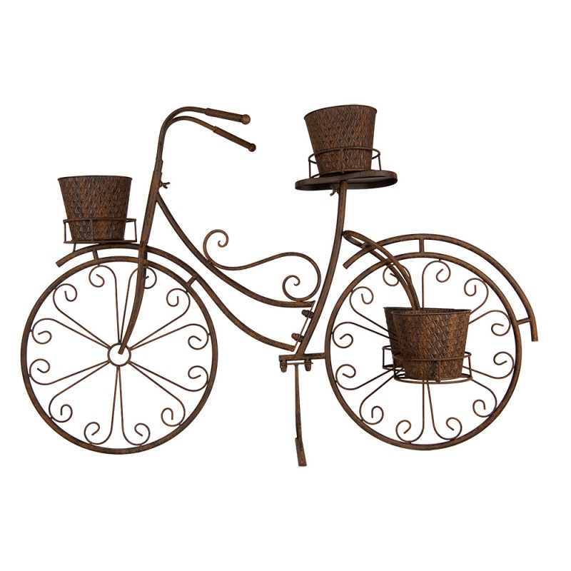 Clayre & Eef Supporto per piante Bicicletta 107x35x70 cm Marrone Metallo