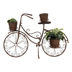 Clayre & Eef Supporto per piante Bicicletta 107x35x70 cm Marrone Metallo