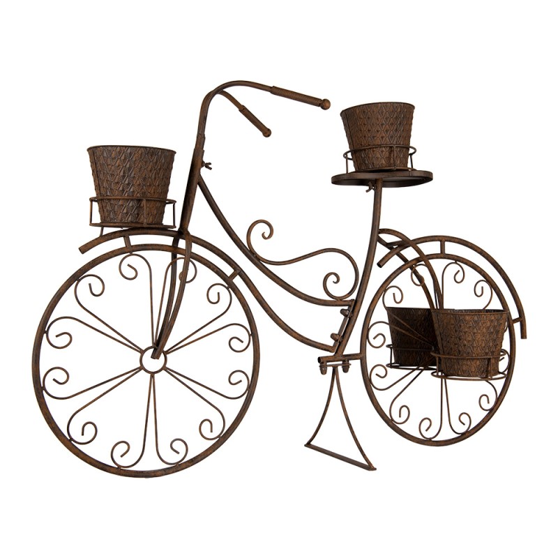 Clayre & Eef Supporto per piante Bicicletta 107x35x70 cm Marrone Metallo