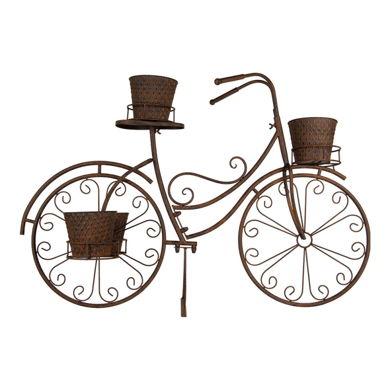 Clayre & Eef Supporto per piante Bicicletta 107x35x70 cm Marrone Metallo