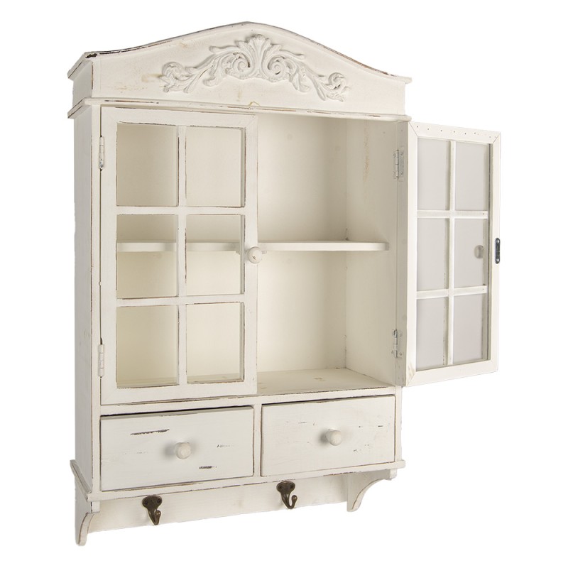 Clayre & Eef Wall Cabinet 45x19x71 cm White Wood