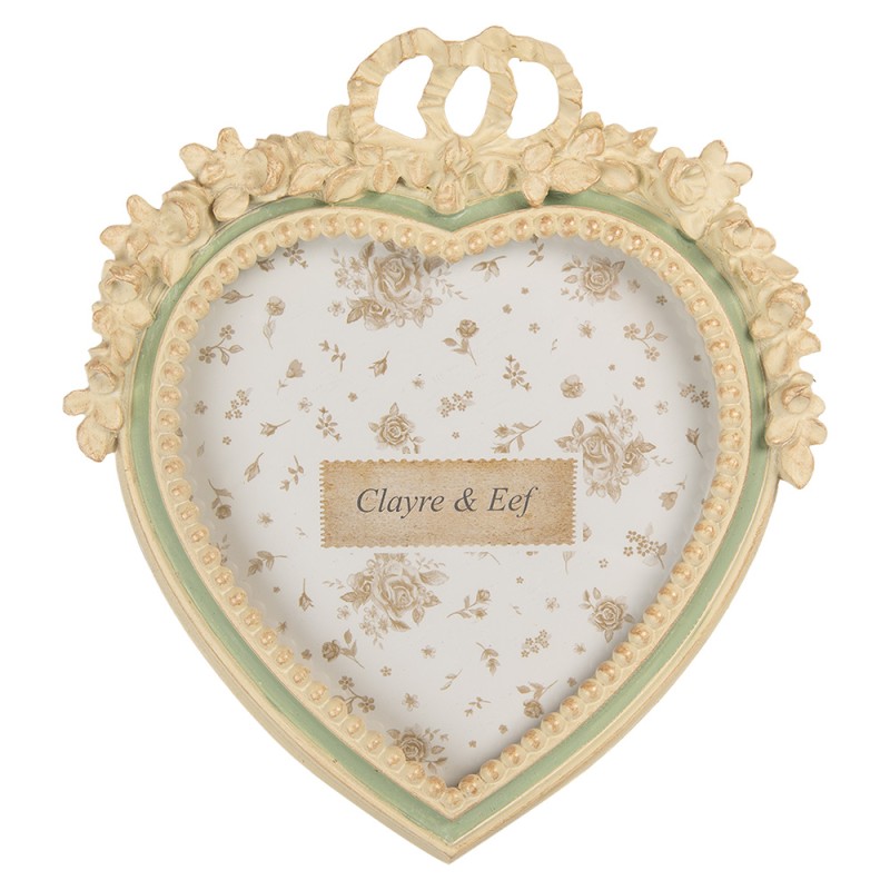 Clayre & Eef Photo Frame 13x18 cm Beige Green Plastic