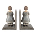 Clayre & Eef Buchstützen 2er-Set 23x11x22 cm Grau Kunststoff