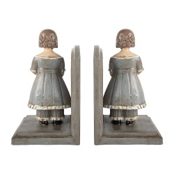 Clayre & Eef Buchstützen 2er-Set 23x11x22 cm Grau Kunststoff