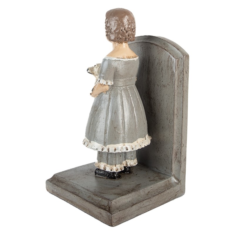 Clayre & Eef Buchstützen 2er-Set 23x11x22 cm Grau Kunststoff