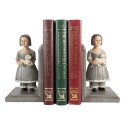 Clayre & Eef Buchstützen 2er-Set 23x11x22 cm Grau Kunststoff