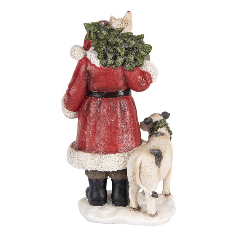 Clayre & Eef Statuetta decorativa di Natale Babbo Natale 17x16x30 cm Rosso Plastica