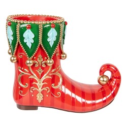 Clayre & Eef Weihnachtsdekorationsfigur Stiefel 55x28x44 cm Rot Kunststoff