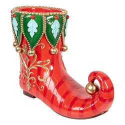 Clayre & Eef Weihnachtsdekorationsfigur Stiefel 55x28x44 cm Rot Kunststoff