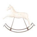 Clayre & Eef Decoratie Beeld Hobbelpaard 61x15x51 cm Wit Kunststof