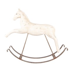 Clayre & Eef Decoratie Beeld Hobbelpaard 61x15x51 cm Wit Kunststof