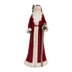 Clayre & Eef Christmas Decoration Figurine Santa Claus 16x15x37 cm Red Plastic