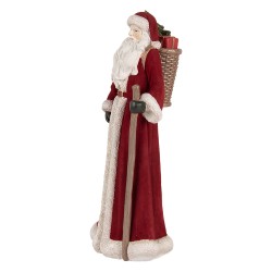 Clayre & Eef Christmas Decoration Figurine Santa Claus 16x15x37 cm Red Plastic